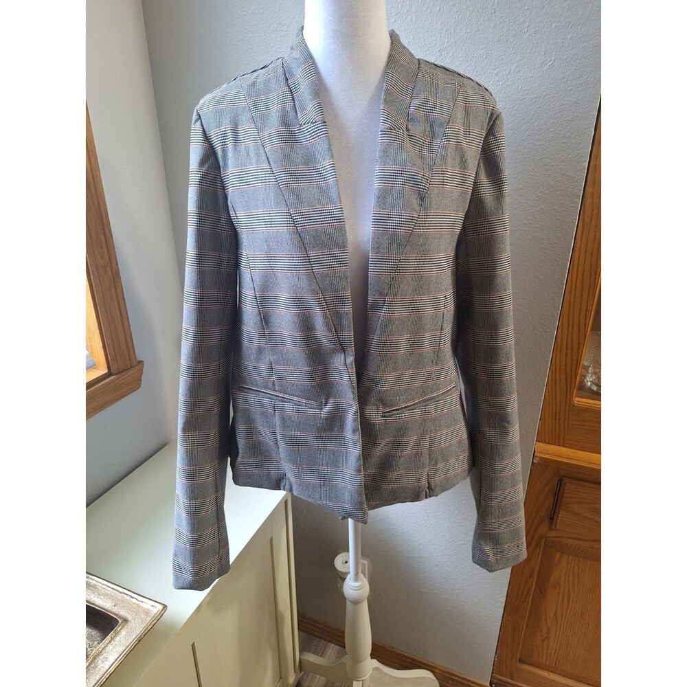 Torrid Black Red White Plaid Blazer Jacket Size 0